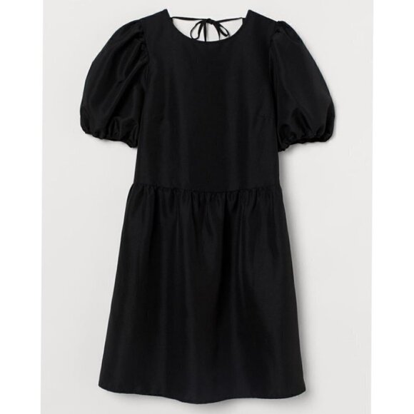nwt H&M Black Puffsleeve Mini Dress Size XS - Picture 8 of 8